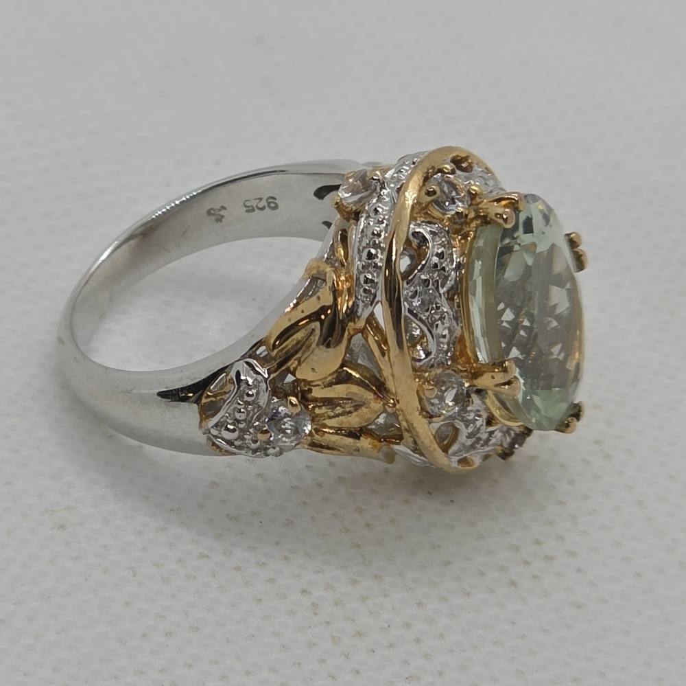 Like New Spectacular Rare Estate Victoria Wieck Genuine Prasiolite Ring - Picture 3 of 15